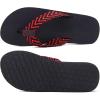 imageKuaiLu Mens Leather Flip Flops Arch Support Summer Beach Pool Water Thong Sandals Waterproof Rubber Walking ShoesBlackRed