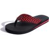 imageKuaiLu Mens Leather Flip Flops Arch Support Summer Beach Pool Water Thong Sandals Waterproof Rubber Walking ShoesBlackRed