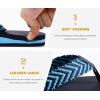 imageKuaiLu Mens Leather Flip Flops Arch Support Summer Beach Pool Water Thong Sandals Waterproof Rubber Walking ShoesBright Blue