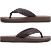 imageKuaiLu Mens Leather Flip Flops Arch Support Summer Beach Pool Water Thong Sandals Waterproof Rubber Walking ShoesBrown Reddish