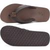 imageKuaiLu Mens Leather Flip Flops Arch Support Summer Beach Pool Water Thong Sandals Waterproof Rubber Walking ShoesBrown Reddish