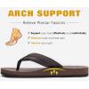 imageKuaiLu Mens Leather Flip Flops Arch Support Summer Beach Pool Water Thong Sandals Waterproof Rubber Walking ShoesBrown Reddish