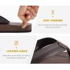 imageKuaiLu Mens Leather Flip Flops Arch Support Summer Beach Pool Water Thong Sandals Waterproof Rubber Walking ShoesBrown Reddish
