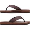imageKuaiLu Mens Leather Flip Flops Arch Support Summer Beach Pool Water Thong Sandals Waterproof Rubber Walking ShoesCoffee