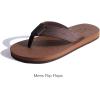 imageKuaiLu Mens Leather Flip Flops Arch Support Summer Beach Pool Water Thong Sandals Waterproof Rubber Walking ShoesCoffee