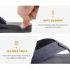 imageKuaiLu Mens Leather Flip Flops Arch Support Summer Beach Pool Water Thong Sandals Waterproof Rubber Walking ShoesDark Grey