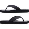 imageKuaiLu Mens Leather Flip Flops Arch Support Summer Beach Pool Water Thong Sandals Waterproof Rubber Walking ShoesDull Black