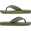imageKuaiLu Mens Leather Flip Flops Arch Support Summer Beach Pool Water Thong Sandals Waterproof Rubber Walking ShoesGreen