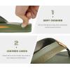 imageKuaiLu Mens Leather Flip Flops Arch Support Summer Beach Pool Water Thong Sandals Waterproof Rubber Walking ShoesGreen