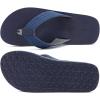 imageKuaiLu Mens Leather Flip Flops Arch Support Summer Beach Pool Water Thong Sandals Waterproof Rubber Walking ShoesInk Blue