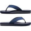 imageKuaiLu Mens Leather Flip Flops Arch Support Summer Beach Pool Water Thong Sandals Waterproof Rubber Walking ShoesInk Blue