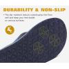 imageKuaiLu Mens Leather Flip Flops Arch Support Summer Beach Pool Water Thong Sandals Waterproof Rubber Walking ShoesInk Blue