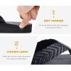 imageKuaiLu Mens Leather Flip Flops Arch Support Summer Beach Pool Water Thong Sandals Waterproof Rubber Walking ShoesLight Black