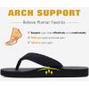 imageKuaiLu Mens Leather Flip Flops Arch Support Summer Beach Pool Water Thong Sandals Waterproof Rubber Walking ShoesLight Black