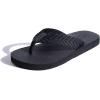 imageKuaiLu Mens Leather Flip Flops Arch Support Summer Beach Pool Water Thong Sandals Waterproof Rubber Walking ShoesLight Black
