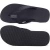 imageKuaiLu Mens Leather Flip Flops Arch Support Summer Beach Pool Water Thong Sandals Waterproof Rubber Walking ShoesLight Black