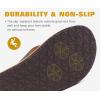 imageKuaiLu Mens Leather Flip Flops Arch Support Summer Beach Pool Water Thong Sandals Waterproof Rubber Walking ShoesLight Brown