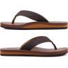 imageKuaiLu Mens Leather Flip Flops Arch Support Summer Beach Pool Water Thong Sandals Waterproof Rubber Walking ShoesLight Brown
