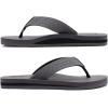 imageKuaiLu Mens Leather Flip Flops Arch Support Summer Beach Pool Water Thong Sandals Waterproof Rubber Walking ShoesLight Grey