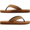 imageKuaiLu Mens Leather Flip Flops Arch Support Summer Beach Pool Water Thong Sandals Waterproof Rubber Walking ShoesLight Khaki