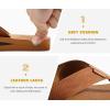 imageKuaiLu Mens Leather Flip Flops Arch Support Summer Beach Pool Water Thong Sandals Waterproof Rubber Walking ShoesTan