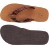 imageKuaiLu Mens Leather Flip Flops Arch Support Summer Beach Pool Water Thong Sandals Waterproof Rubber Walking ShoesTan Brown