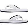 imageKuaiLu Mens Leather Flip Flops Arch Support Summer Beach Pool Water Thong Sandals Waterproof Rubber Walking ShoesWhite Black