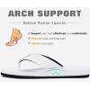 imageKuaiLu Mens Leather Flip Flops Arch Support Summer Beach Pool Water Thong Sandals Waterproof Rubber Walking ShoesWhite Black