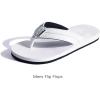 imageKuaiLu Mens Leather Flip Flops Arch Support Summer Beach Pool Water Thong Sandals Waterproof Rubber Walking ShoesWhite Black