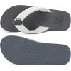 imageKuaiLu Mens Leather Flip Flops Arch Support Summer Beach Pool Water Thong Sandals Waterproof Rubber Walking ShoesWhite Grey