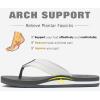 imageKuaiLu Mens Leather Flip Flops Arch Support Summer Beach Pool Water Thong Sandals Waterproof Rubber Walking ShoesWhite Grey