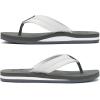 imageKuaiLu Mens Leather Flip Flops Arch Support Summer Beach Pool Water Thong Sandals Waterproof Rubber Walking ShoesWhite Grey
