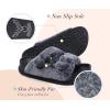 imageKuaiLu Womens Fluff Slippers Black Size 6 Plantar Fasciitis Arch Support Platform Slippers Ladies Fashion Open Toe Faux Fur Sliders House Slipper