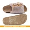 imageKuaiLu Womens Orthotic Sandals Comfortable Arch Support Faux Fur Sandal Slippers Casual Summer Adjustable Cushion Slides Slip On Indoor Outdoor House Shoes  Ultrasoft Comfort Fit Footbed