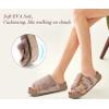 imageKuaiLu Womens Orthotic Sandals Comfortable Arch Support Faux Fur Sandal Slippers Casual Summer Adjustable Cushion Slides Slip On Indoor Outdoor House Shoes  Ultrasoft Comfort Fit Footbed