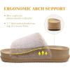 imageKuaiLu Womens Fluff Slippers Plantar Fasciitis Arch Support Platform Slippers Ladies Fashion Open Toe Faux Fur Sliders Womens House Slipper Size 612Camel Brown Adjustable