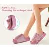 imageKuaiLu Womens Fluff Slippers Plantar Fasciitis Arch Support Platform Slippers Ladies Fashion Open Toe Faux Fur Sliders Womens House Slipper Size 612Lovely Pink Adjustable
