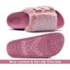 imageKuaiLu Womens Fluff Slippers Plantar Fasciitis Arch Support Platform Slippers Ladies Fashion Open Toe Faux Fur Sliders Womens House Slipper Size 612Lovely Pink Adjustable