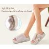 imageKuaiLu Womens Fluff Slippers Plantar Fasciitis Arch Support Platform Slippers Ladies Fashion Open Toe Faux Fur Sliders Womens House Slipper Size 612White Adjustable