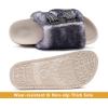 imageKuaiLu Womens Fluff Slippers Plantar Fasciitis Arch Support Platform Slippers Ladies Fashion Open Toe Faux Fur Sliders Womens House Slipper Size 612White Black Adjustable
