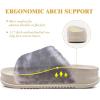 imageKuaiLu Womens Fluff Slippers Plantar Fasciitis Arch Support Platform Slippers Ladies Fashion Open Toe Faux Fur Sliders Womens House Slipper Size 612White Black Adjustable