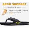 imageKuaiLu Mens Yoga Mat Leather Flip Flops with Arch Support Comfortable Cushion Walking Thong Sandals Slip On Indoor OutdoorBlack Grey