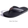 imageKuaiLu Mens Yoga Mat Leather Flip Flops with Arch Support Comfortable Cushion Walking Thong Sandals Slip On Indoor OutdoorBlack Grey