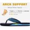imageKuaiLu Mens Yoga Mat Leather Flip Flops with Arch Support Comfortable Cushion Walking Thong Sandals Slip On Indoor OutdoorBright Blue