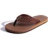 imageKuaiLu Mens Yoga Mat Leather Flip Flops with Arch Support Comfortable Cushion Walking Thong Sandals Slip On Indoor OutdoorBrownish