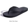 imageKuaiLu Mens Yoga Mat Leather Flip Flops with Arch Support Comfortable Cushion Walking Thong Sandals Slip On Indoor OutdoorDull Black