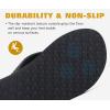 imageKuaiLu Mens Yoga Mat Leather Flip Flops with Arch Support Comfortable Cushion Walking Thong Sandals Slip On Indoor OutdoorDull Black