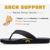 imageKuaiLu Mens Yoga Mat Leather Flip Flops with Arch Support Comfortable Cushion Walking Thong Sandals Slip On Indoor OutdoorDull Black