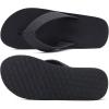 imageKuaiLu Mens Yoga Mat Leather Flip Flops with Arch Support Comfortable Cushion Walking Thong Sandals Slip On Indoor OutdoorDull Black