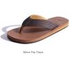 imageKuaiLu Mens Yoga Mat Leather Flip Flops with Arch Support Comfortable Cushion Walking Thong Sandals Slip On Indoor OutdoorLight Brown